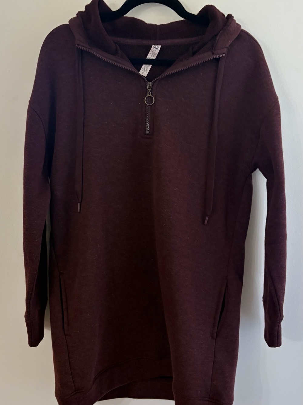 Men's Half-Zip Hoodie Sweater in Deep Burgundy